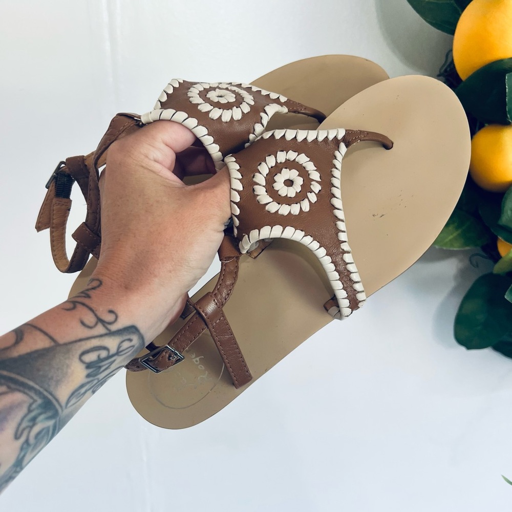 Jack Rogers Macie sandals in brown and cream